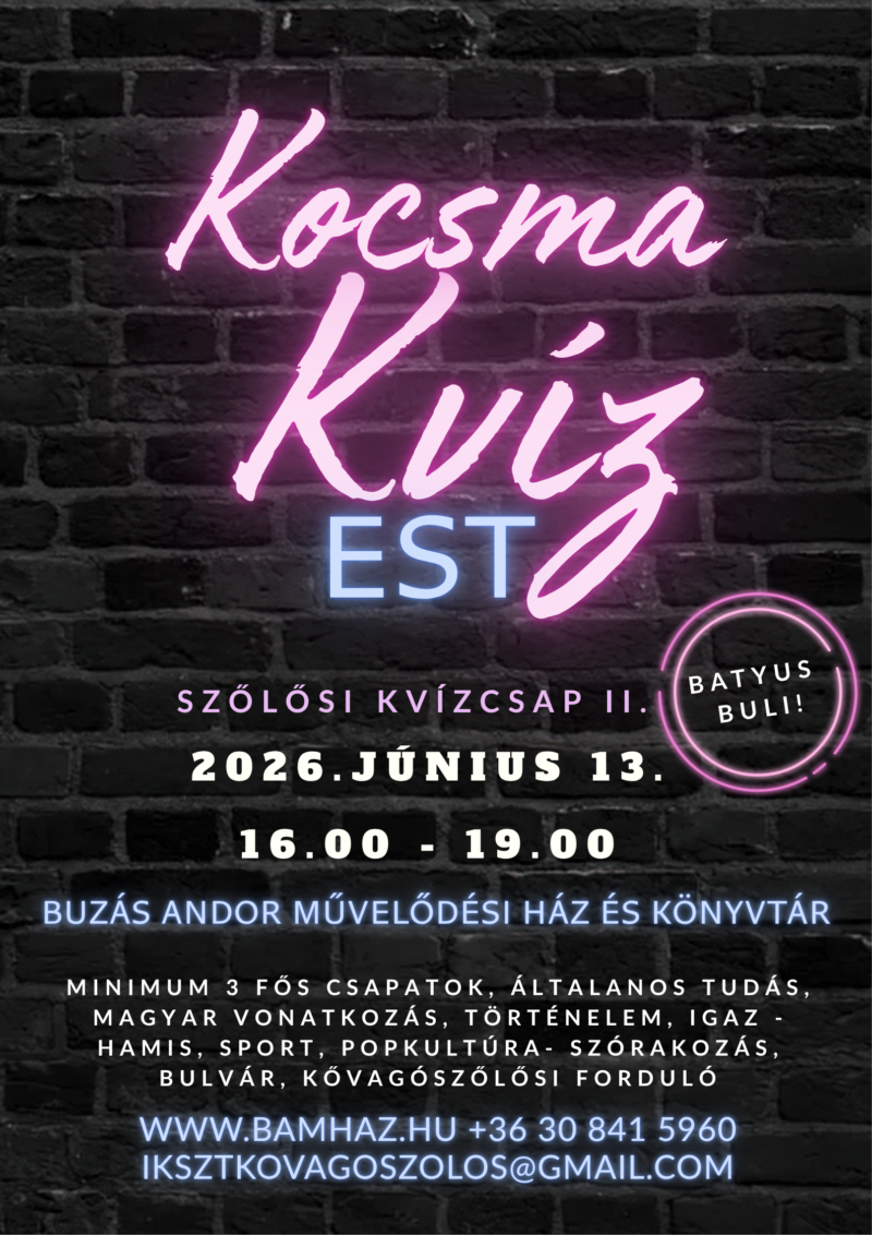 Kocsmakvíz est!
