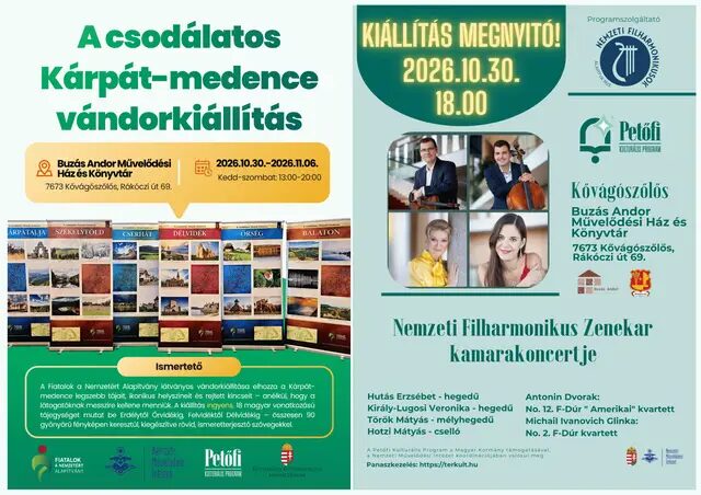 Csodálatos Kárpát-medence + kamarakoncert! Varázslatos este lesz! ##kővágószőlős #petőfikulturálisprogram #nemzetimuvelodesiintezet #bamhaz.hu